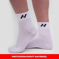 Ponožky športové stredná dlĺžka UNISEX 130 White - NEBBIA